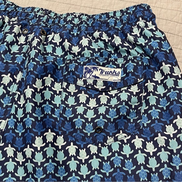 Trunks Surf & Swim Co Men's Blue Sano Turtle Printed Swim Trunks Size XL - Picture 11 of 11